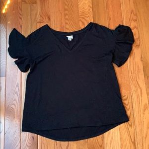 Black ruffled sleeve shirt from target